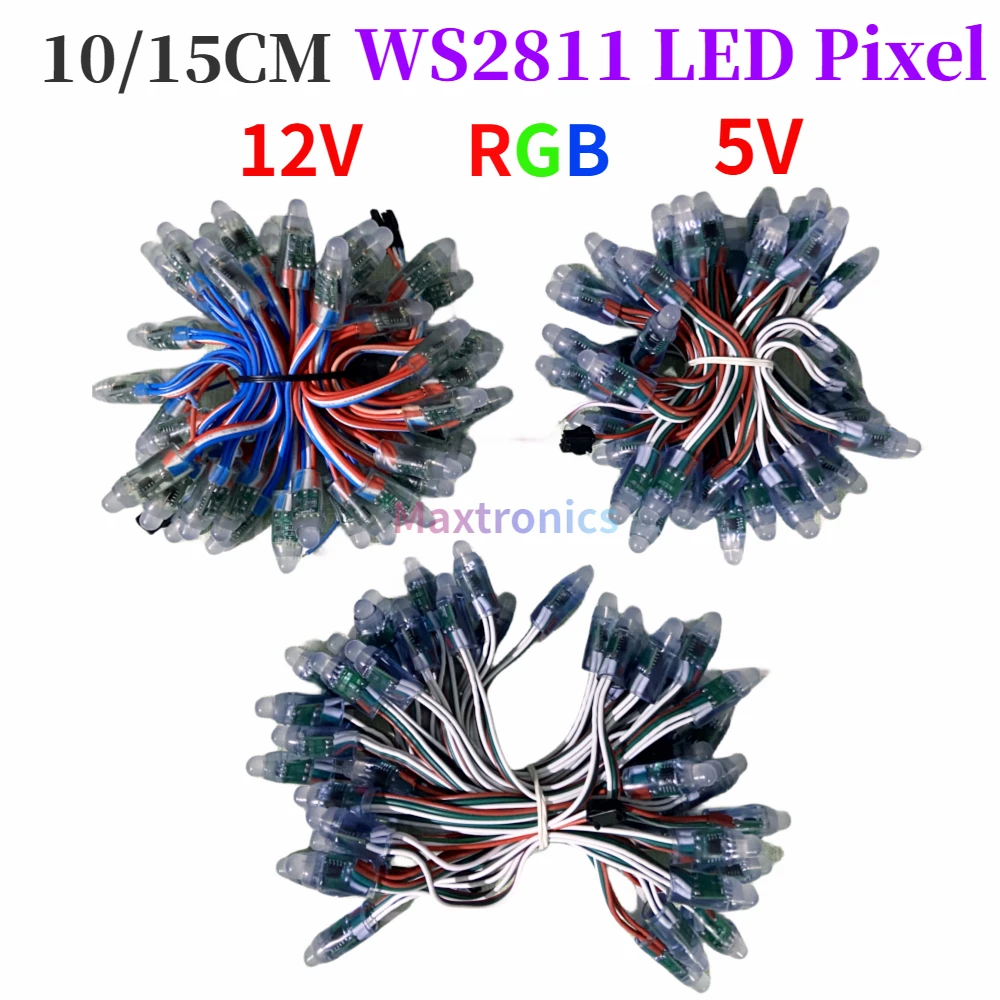 DC5V/12V 50 szt. WS2811 kolorowy modułu Led strun IP65 cyfrowy do dekoracji maszyny do tańca billboardowego 10/15CM oświetlenie pikselowe LED drutu