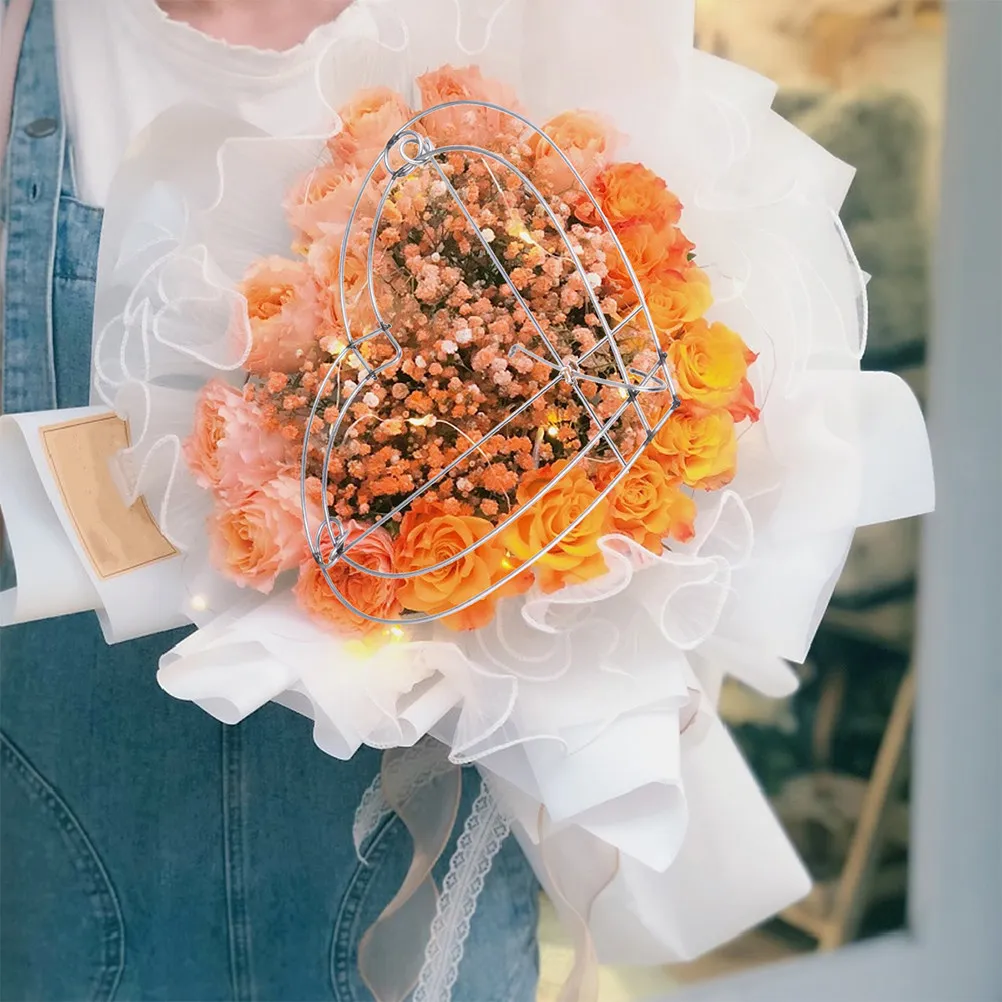 

Large Heart Shaped Iron Flower Frame Beautiful Romantic Metal Bouquet Holder Floral Display Rack Sturdy Floral Arrangement Frame