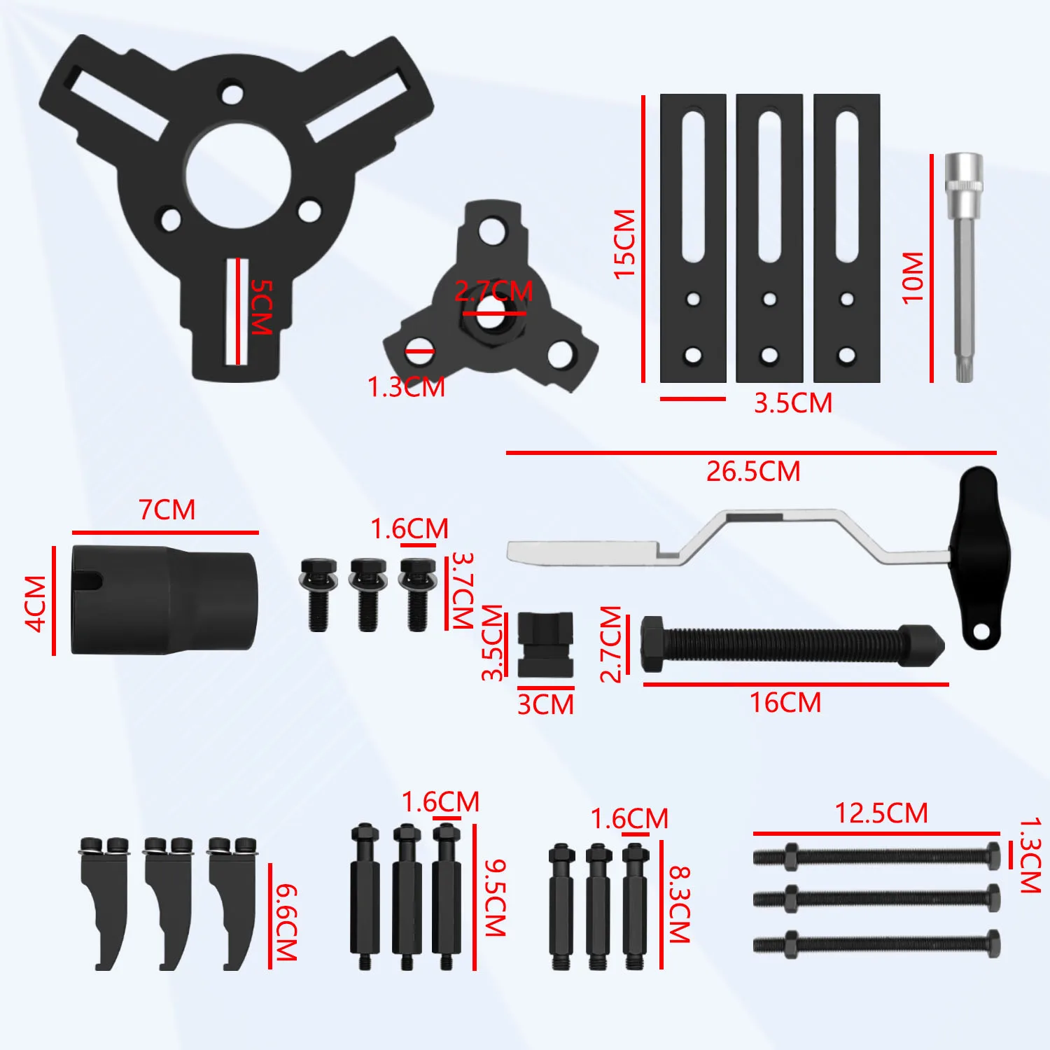 25pcs Dry Dual Clutch Transmission Removal and Installation Tool Kit for Ford,Buick,Chevrolet,Hyundai,Kia,DSG