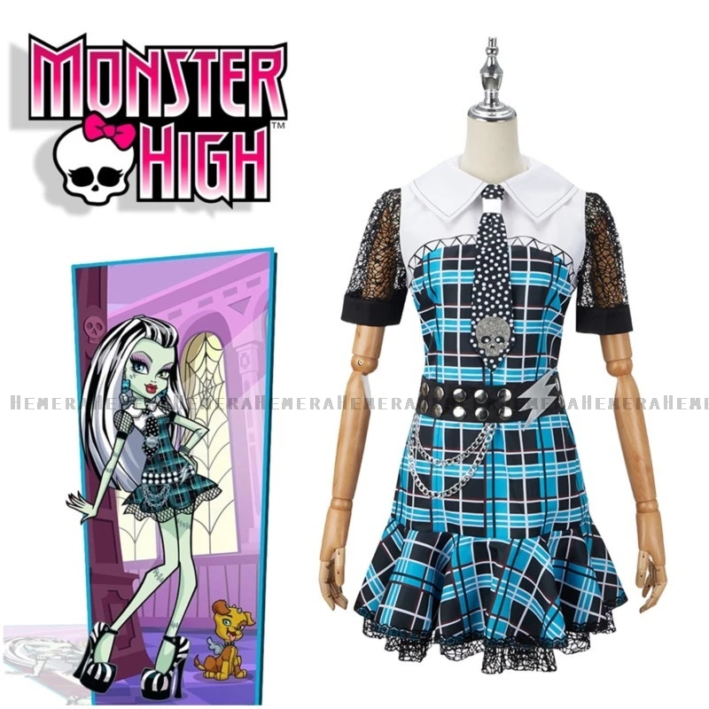 Monster High Cosplay Frankie Stein 1 Cosplay Costume Suit Female Cosplay Dress Halloween Costumes Outfit Full Set Draculaura COS