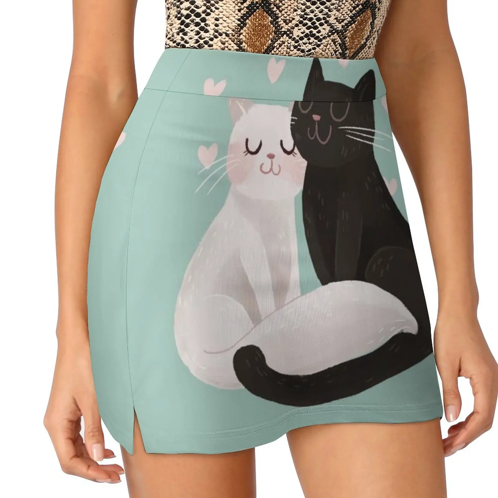 Catlove Women's skirt Mini Skirts A Line Skirt With Hide Pocket Cat Cats Kitty Kitten Animals Cute Animals Kittens Felines Cute