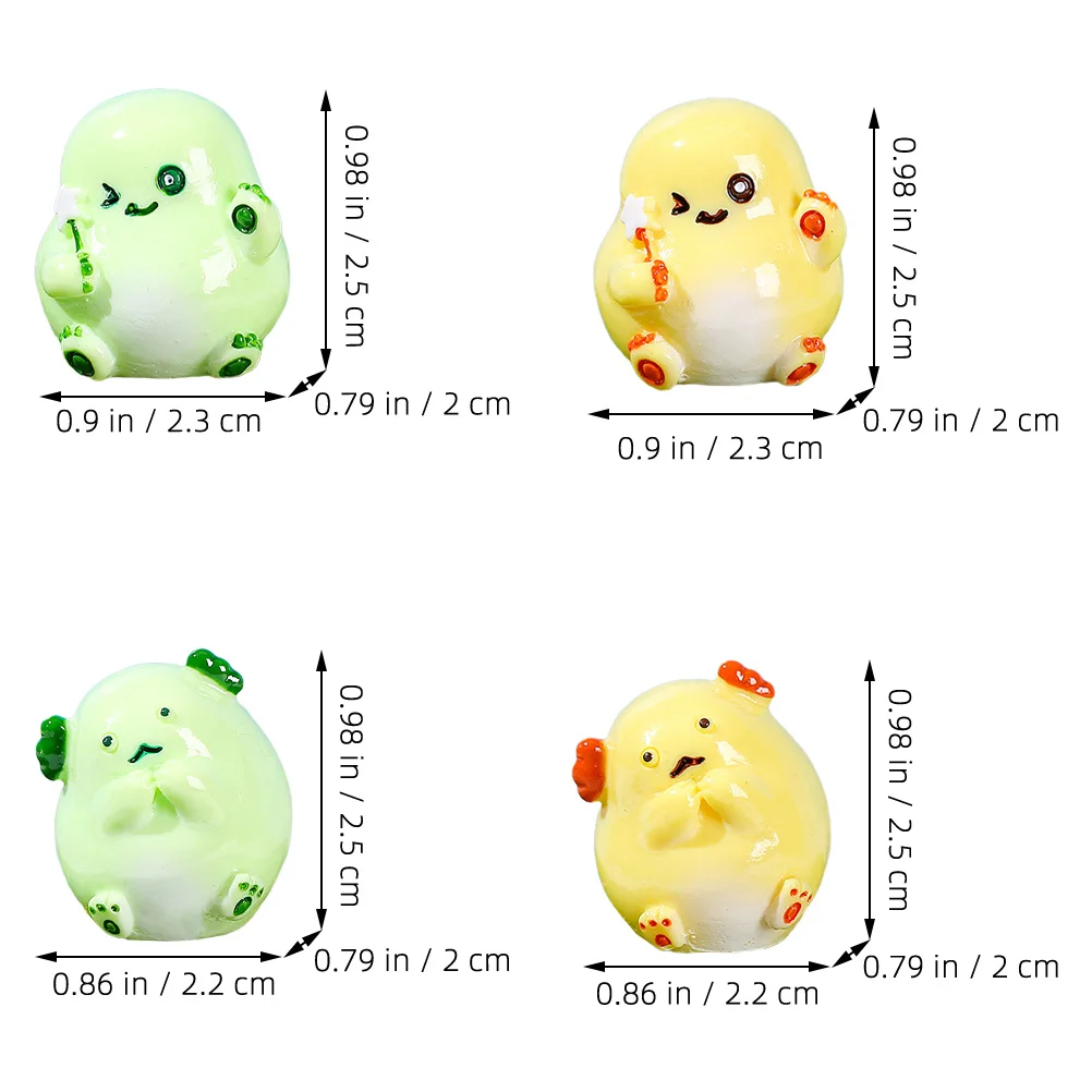 

4pcs Micro Landscape Ornaments Resin Dragon Miniature Figurines Cute Cartoon Desktop Decor For Indoor Cabinet Display Craft