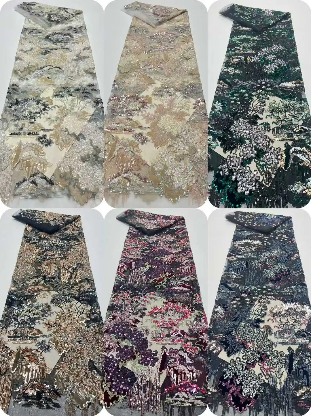 Nigerian Sequins Lace African Lace Fabric 2026 High Quality 5Yards African French Net Lace For Party Wedding