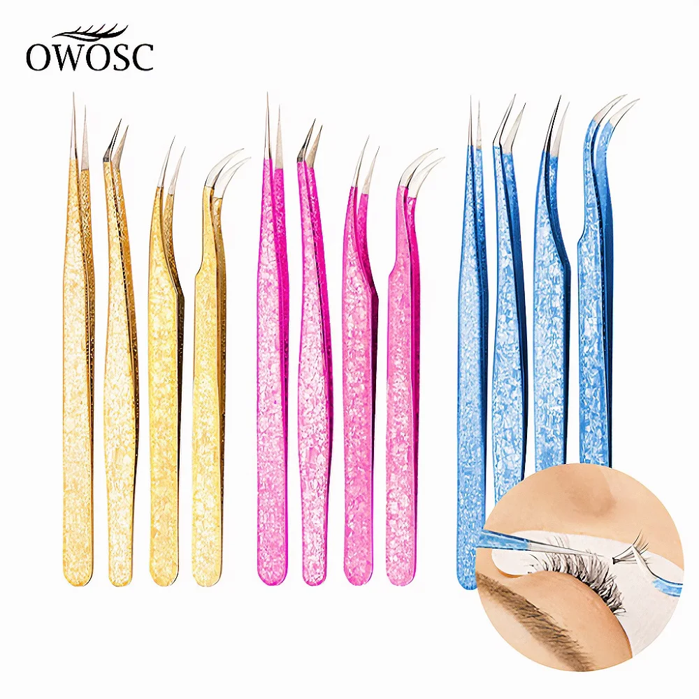 

Eyelashes Tweezers Stainless Steel superhard Tweezers High Precision Anti-static tweezer Eyelash Extension custom logo wholesale