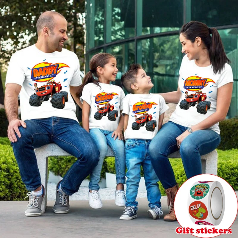 

Family Birthday T Shirt Outfits Print Kids Clothes Boys Girls Short Sleeve Tshirt Boy Girl T-shirt Give Away Children's Stickers