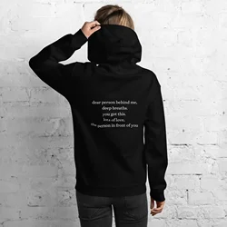 Dear Person Behind deep breaths Hoodie Women Hoody Sweatshirts Pullovers unisex pure cotton top jumper quote fit casual hoodies