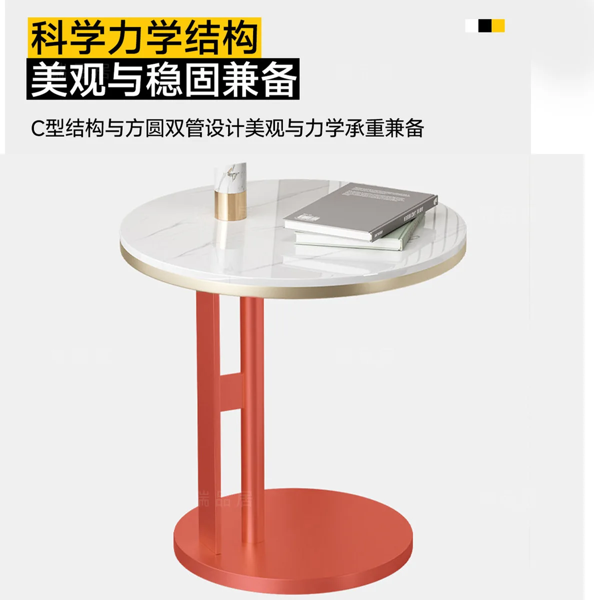 Light luxury rock slab edge few small coffee table sofa corner few living room furniture Italian