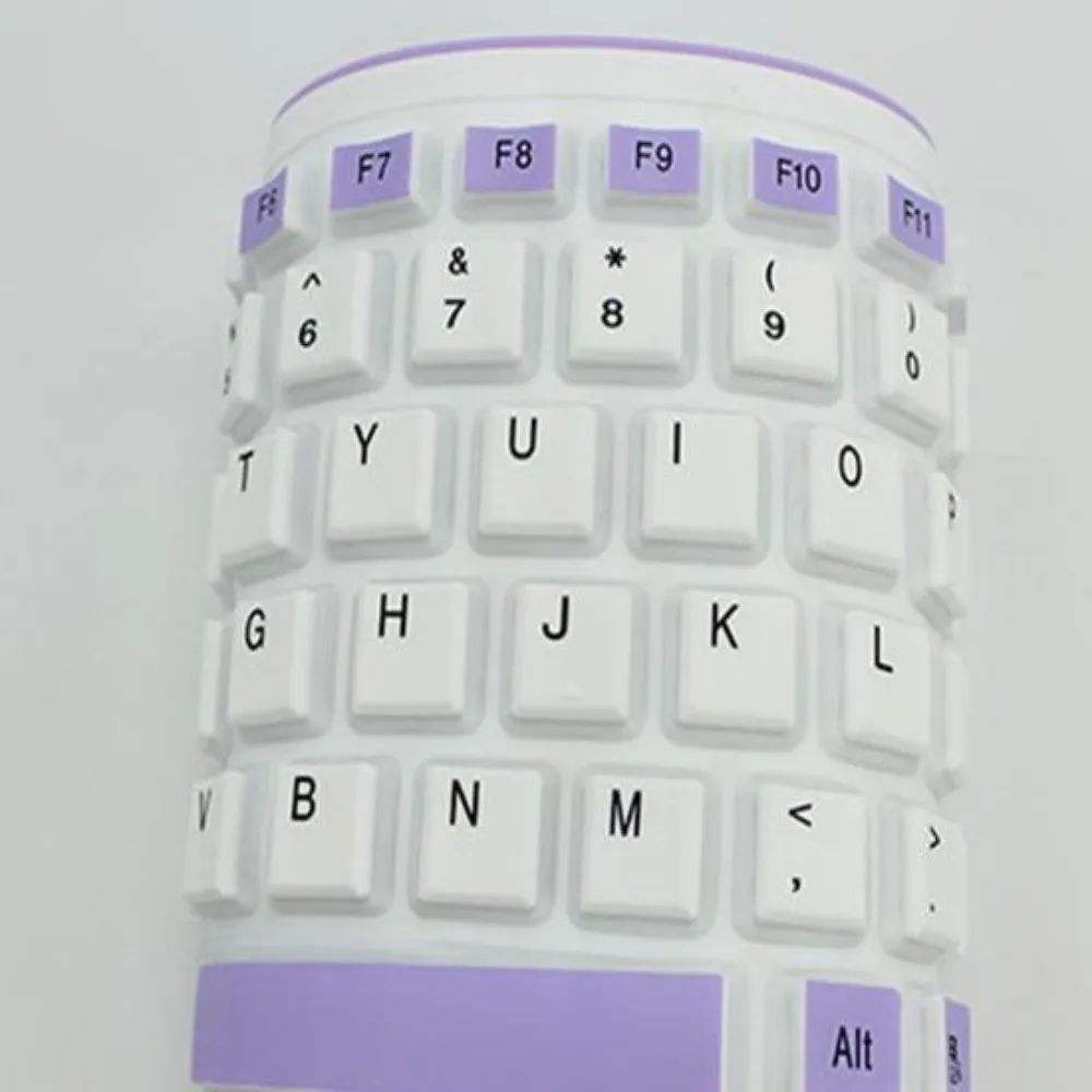 

Colorful Soft Silicone Flexible Keyboard 103 Keys Waterproof USB Keyboard Foldable Dustproof Wired Keyboard Office Use