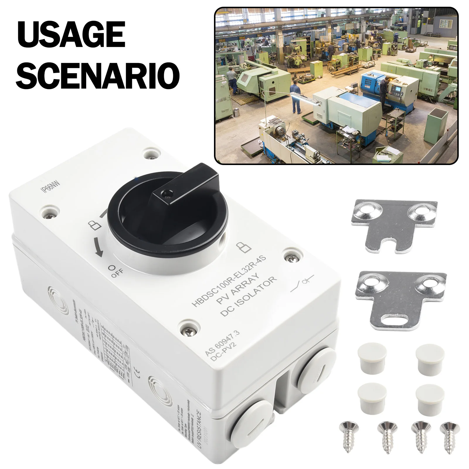 

Efficient 32A 4 Pole 1000VDC IP66 SolarPV True DC Enclosed Rotary Isolator Switch for Photovoltaic Systems Easy Operation