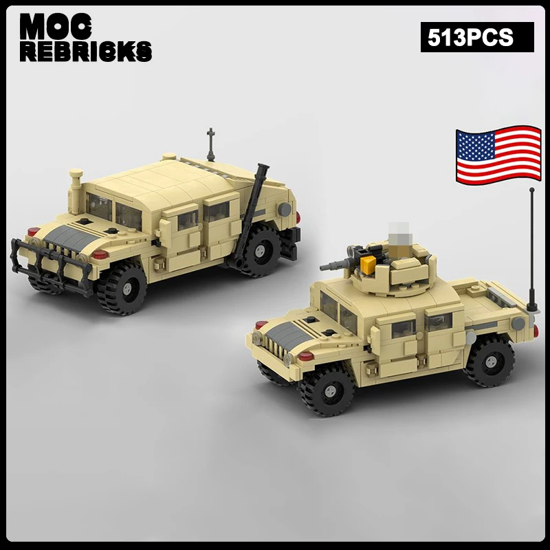 

WW2 Military Series Humvee Armored Vehicle MOC Building Block Assembly Model Brick Toys Children's Christmas Gifts