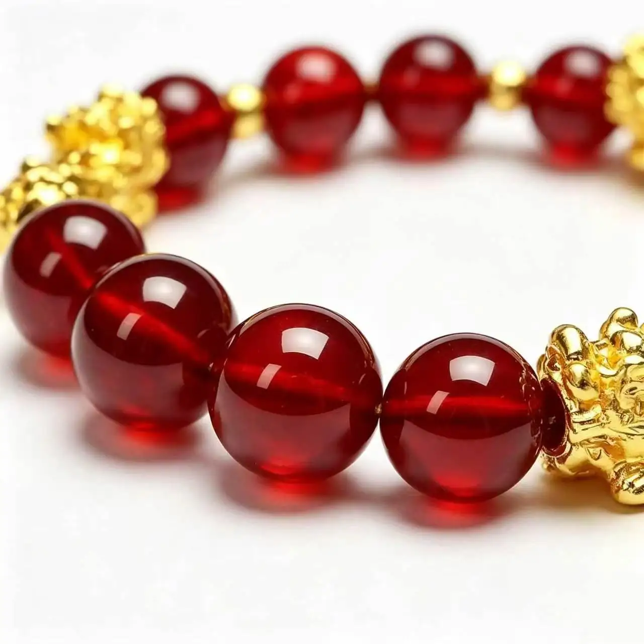 Pi Xiu Bracelet Alloy Material Wealth Bringer Money Attracting Beads Gold Tone