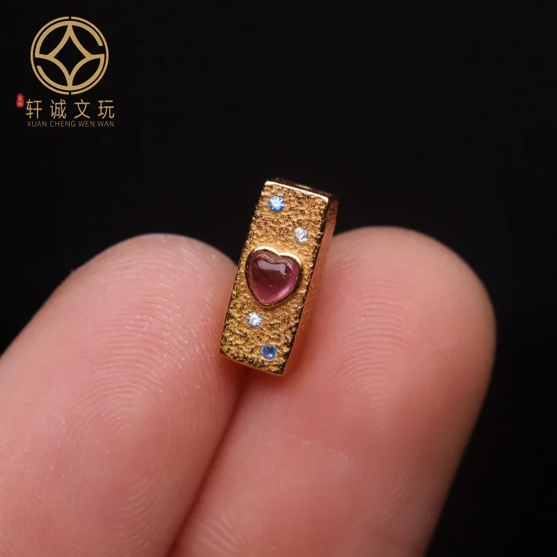 Original Natural Tourmaline Barrel Top Waist Spacer Beads Handmade Beading DIY Scholar Craft Unique Accessory for Mala Necklace