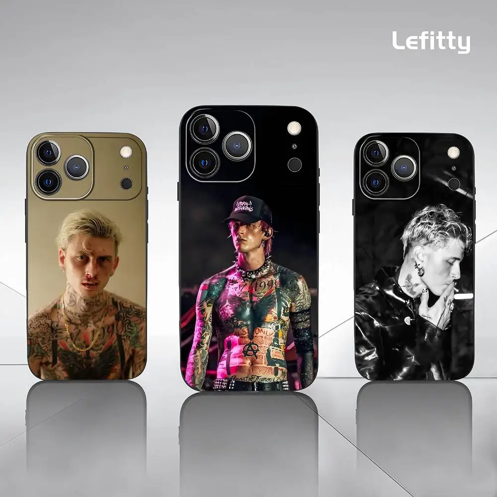 MGK m-machine pistolet k-kelly coque de téléphone pour iPhone 17 16 15 14 13 12 11 Pro Xs Max Mini XR X Plus coque souple givrée noire Funda