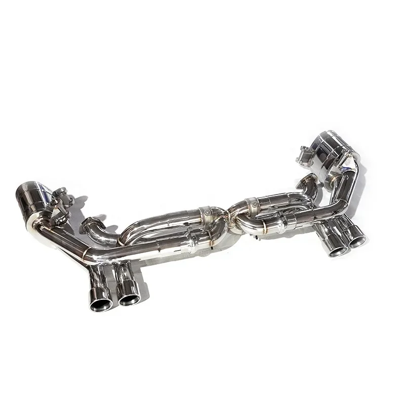 ING stainless steel catback exhaust pipe with muffler valve for 2005-2012 Porsche 911 997 3.6 3.8 Carrera Targa 4 4S