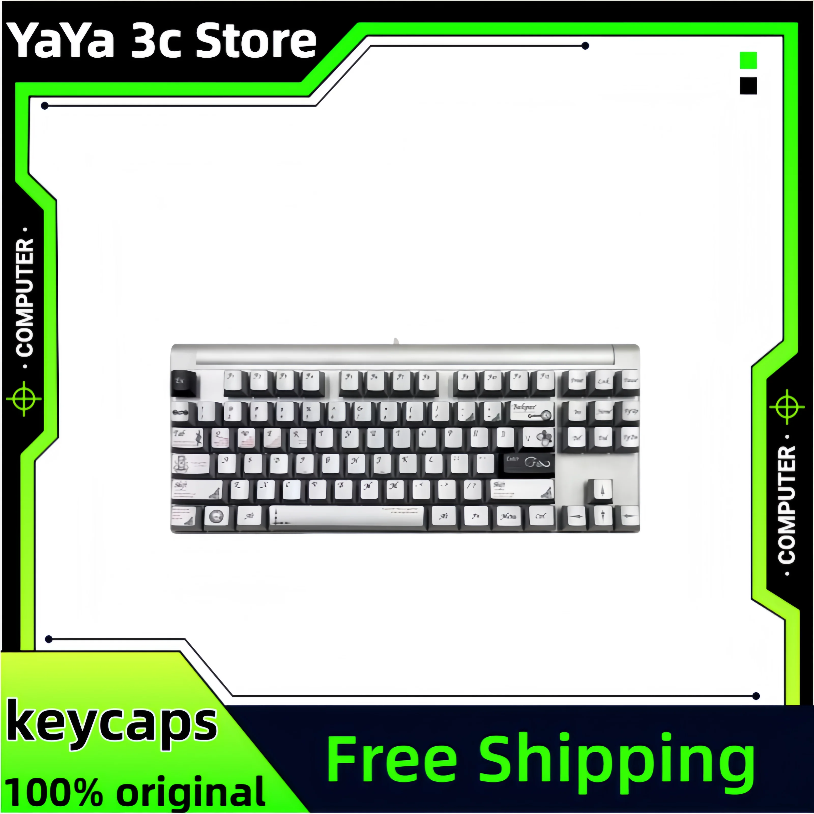 

Механическая клавиатура с металлической текстурой на тему времени, 87 клавиш, подходит для обучения, механическая беспроводная клавиатура, периферийные устройства