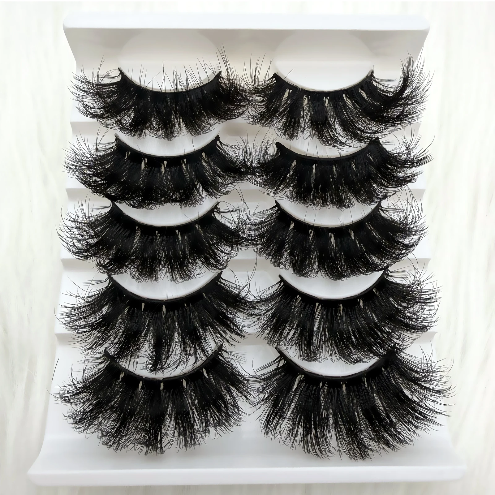 5 Paar künstliche Nerz-Wimpern, dramatisches Volumen, dicke Wimpernverlängerung, flauschige natürliche falsche Wimpern für Bühne, Cosplay, Party, Make-up