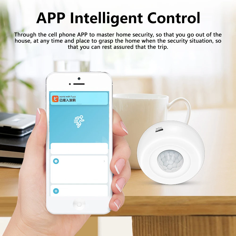 WIFI PIR Motion Detection SENSOR เครื่องตรวจจับ Passive อินฟราเรด Security burglar ALARM SENSOR Smart Life APP รองรับ Alexa Google