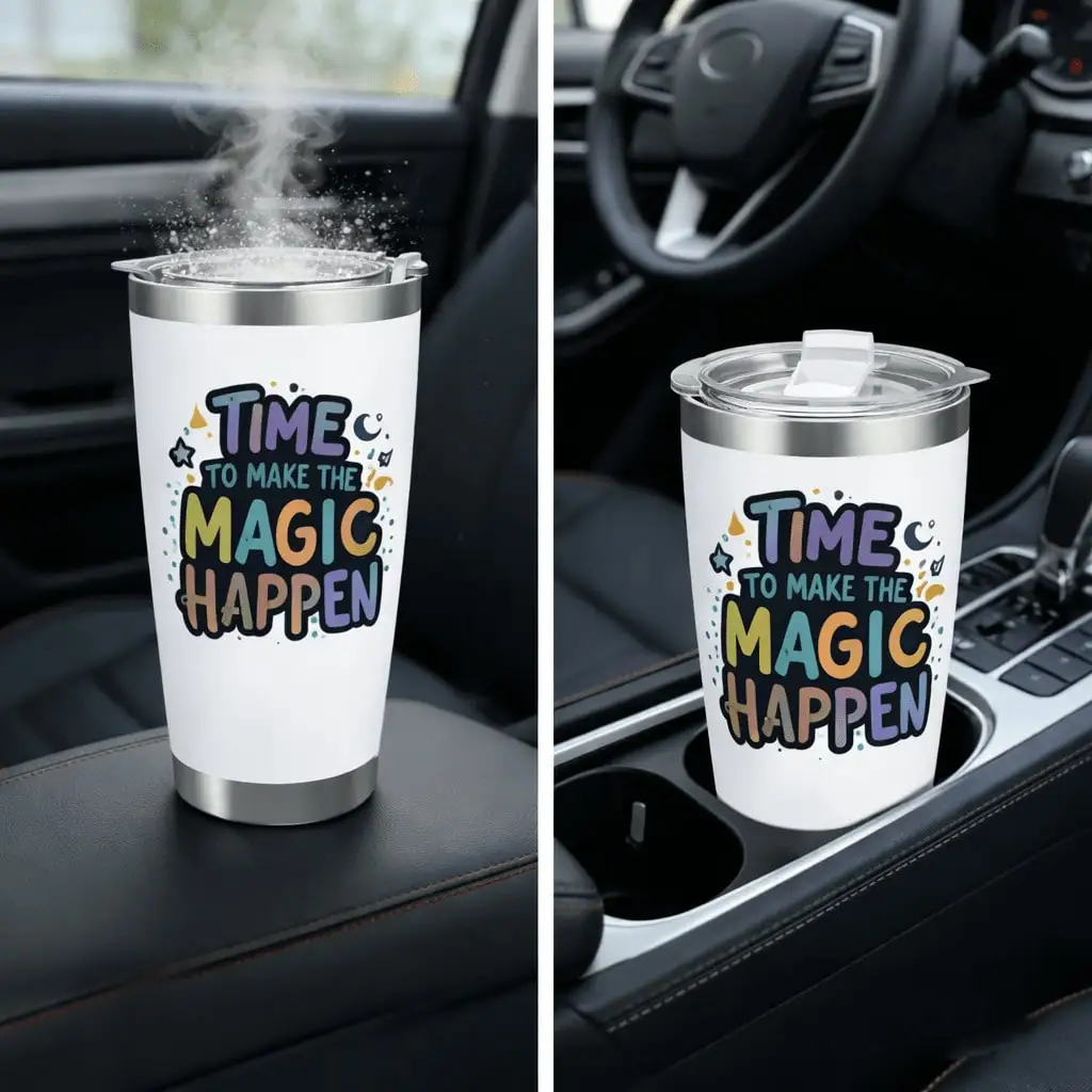 To Make Magic Happen Tumbler With Lid Hot And Cold Drinks Car Cup Travel Mug Car Travel Mug Straw Compatible Themed Design Inspirational Quote Parents Outdoor Enthusiasts Home Everyday Use 20oz 304 Stainless Steel