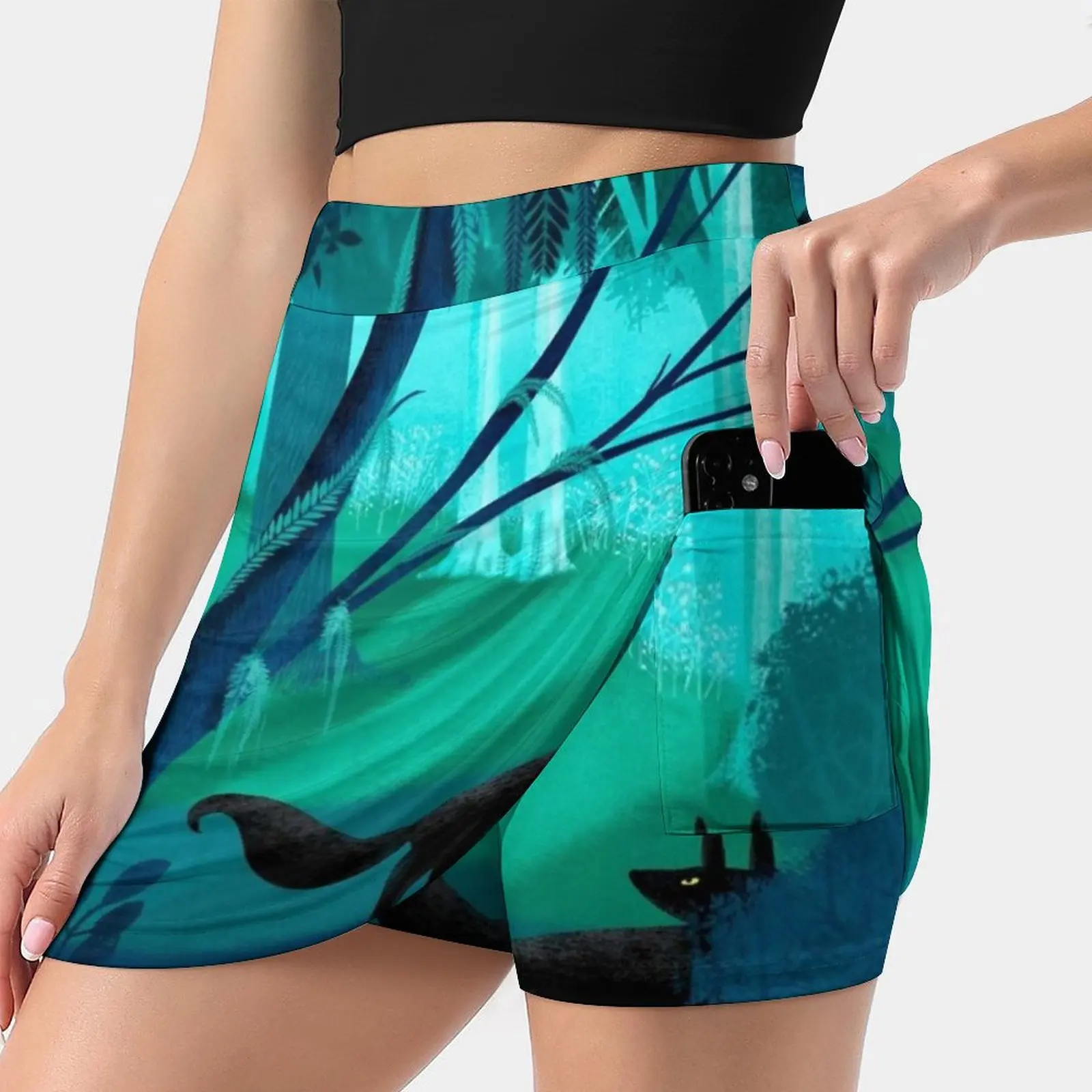 

Shadow Wolves Stalk The Silver Wood Women's skirt Aesthetic skirts New Fashion Short Skirts Animation Fairytale Story Book