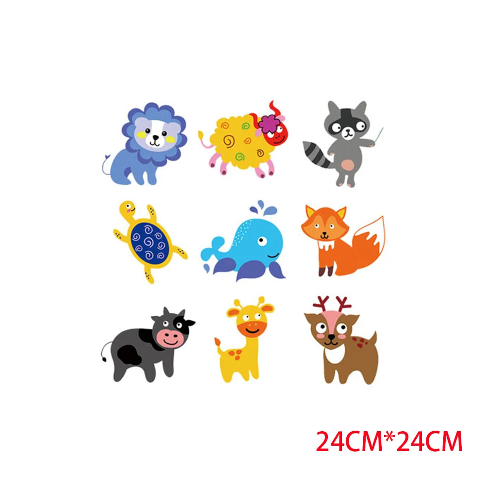 Cute Small Animal Iron on Transfers DIY Cartoon Heat Transfer Vinyle Patch Ironing Thermal Stickers Clothes T Shirt Applique