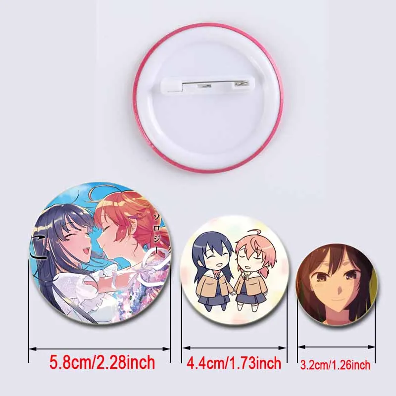 32/44/58mm Anime Bloom Into You Simple Button Pin Snap in Design Brooch Daily Stylish Ornament Badge Gifts for Friends