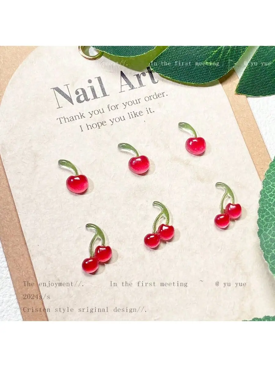 20/40/50/100 PCS Sweet 3D Mini Cherry Nail Art Accessories, DIY Resin Nail Art Accessories, Simple Instagram-style