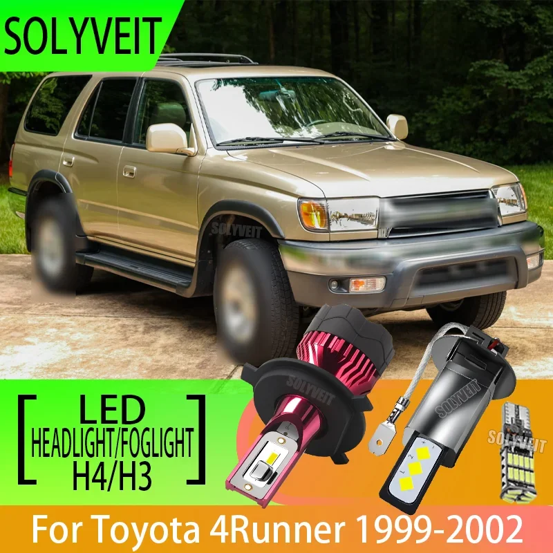 

High-Quality 6000k Clear White LED Car H4 9003 Headlight Dual Beam H3 Foglamp 12v FOR Toyota 4Runner 1999 2000 2001 2002