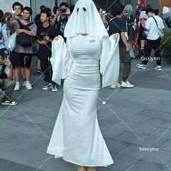 Fantasma Feminino Cosplay Fantasia, Halloween, Cara Assusta, Capa, Grito, Vestido extravagante, Adulto