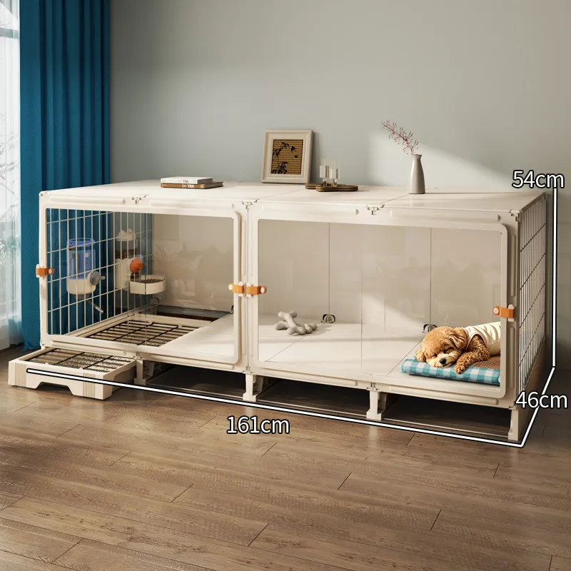 New‑Type Indoor Dog Villa Cage, Small Pet Kennel Fence with Separate Toilet for Puppy Protection