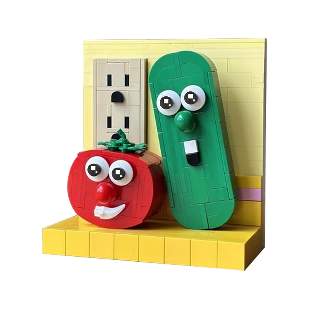 

Gobricks MOC Popular Anime VeggieTales Bob & Larry Building Blocks VeggieTales Bob & Larry Action Characters Brickheadz Toy Gift