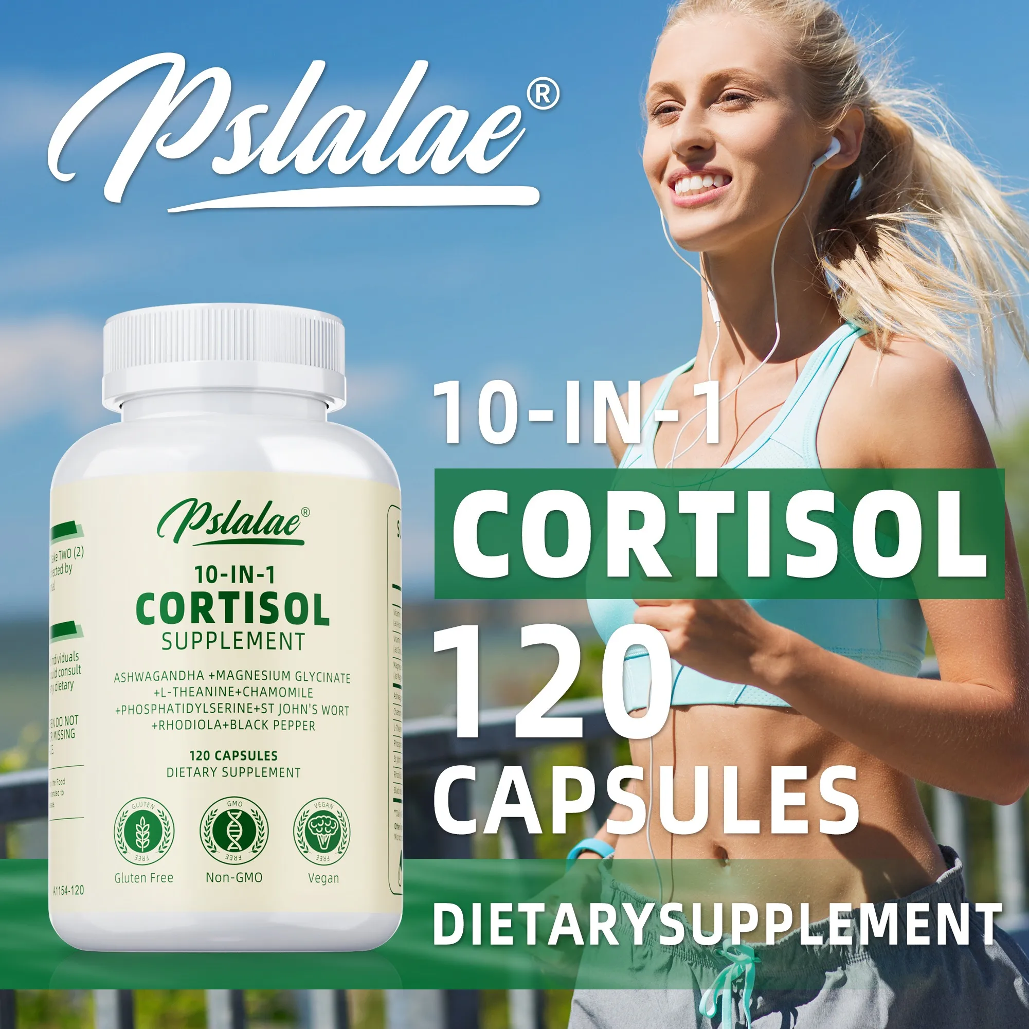 コルチゾールサプリメント - コルチゾールのバランスを維持し、ストレスや不安を軽減し、気分と睡眠の質を向上させ、免疫の健康を促進します。