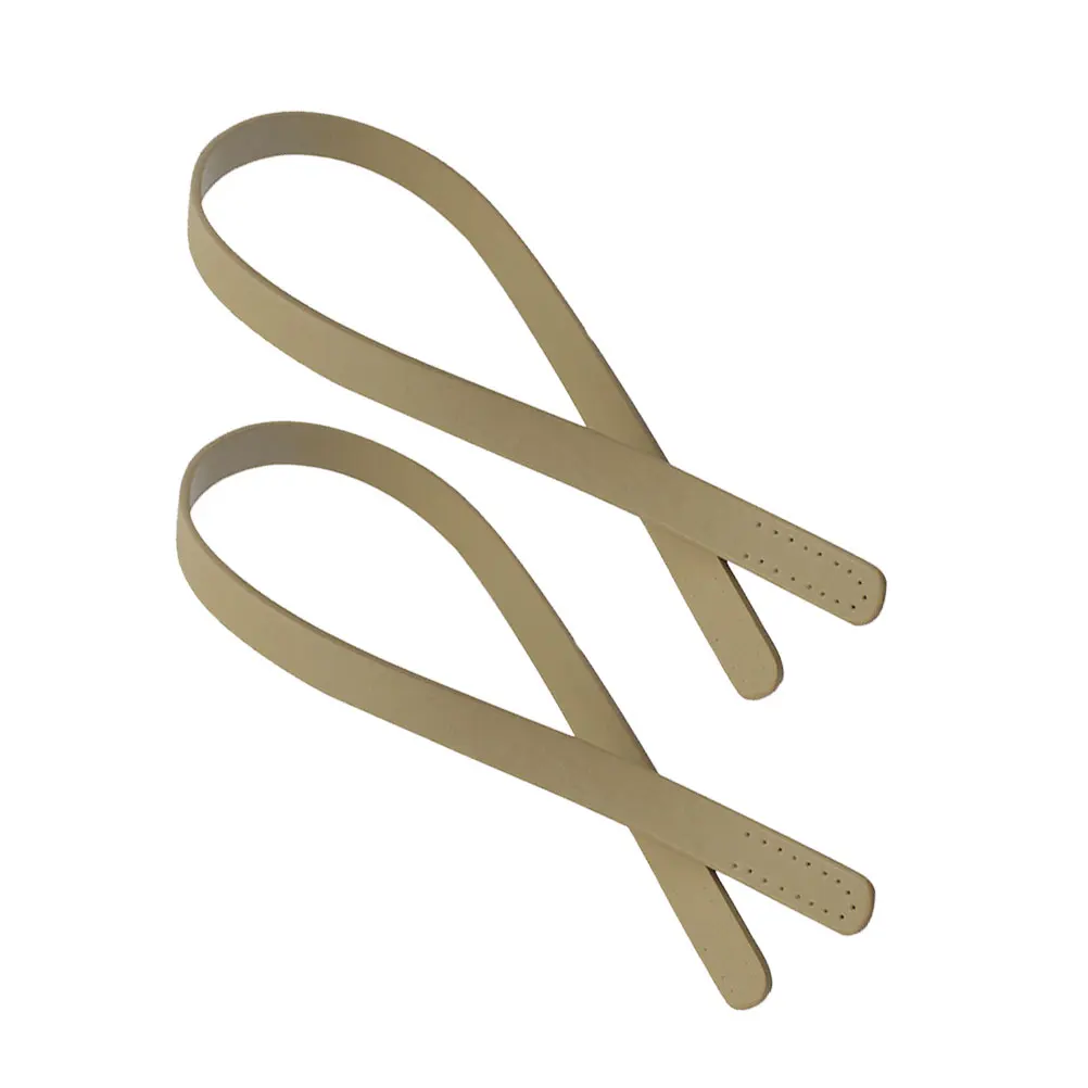 

2Pcs Bag Handle Bright PU Durable Tote Bag Strap Replacement with Porous Ends for DIY Bags Beige Yellow