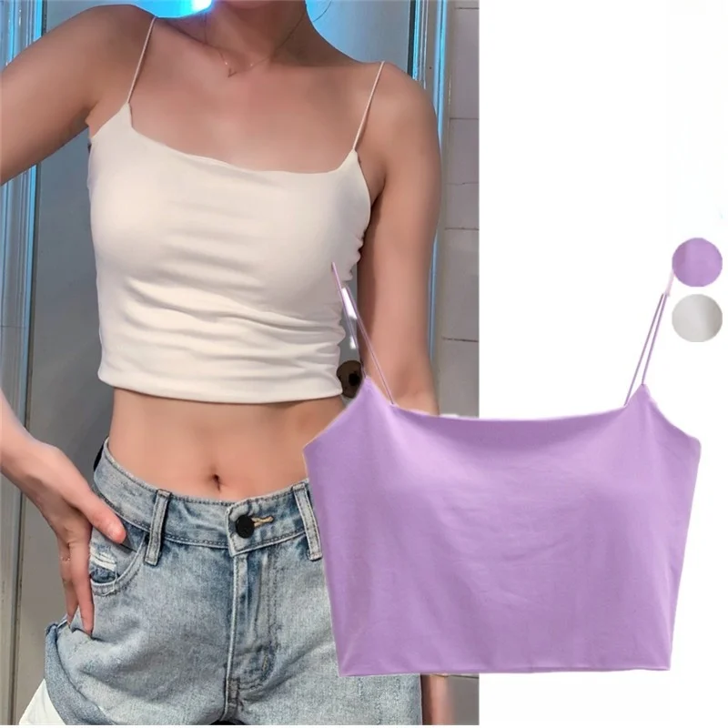 

Detachable Peak Corner Strap Vest Street Sle ort Length Removable Pad Csole Women's Faion Summer 2020