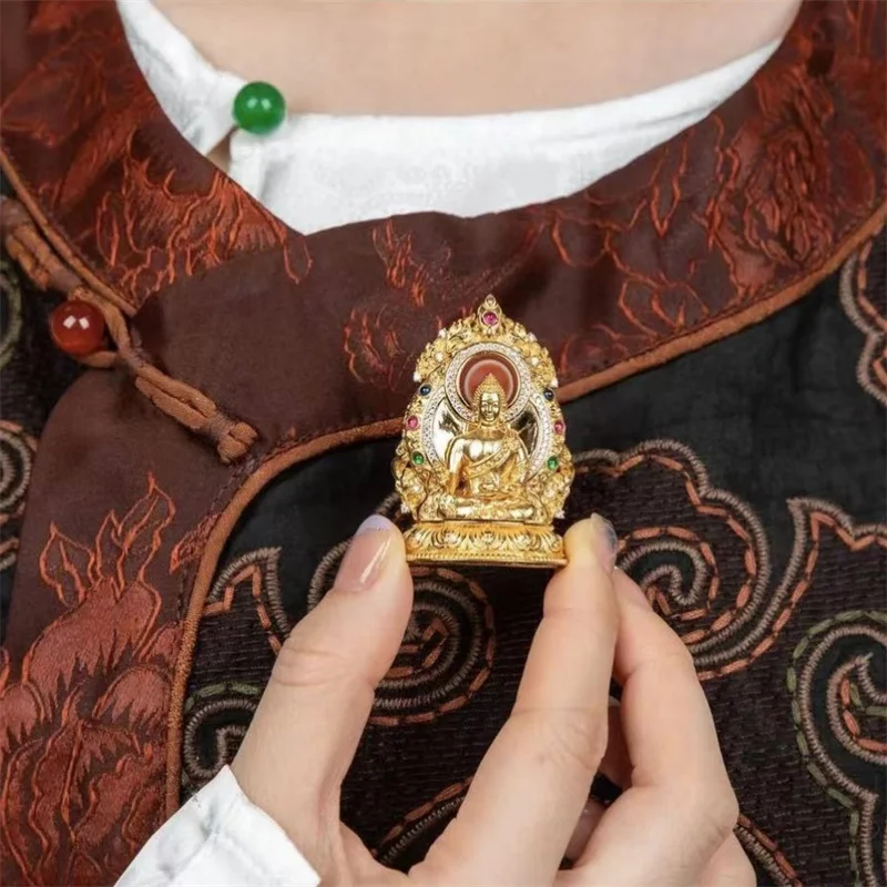 

Благословение лекарства, кулон Будды, мужское колье, аксессуары, этнический стиль, ожерелье с изображением лотоса и трона Будды, женские ювелирные изделия