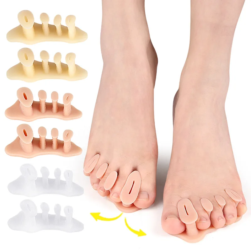 Forefoot Pad Four-hole Chain Toe Separator For Hallux Valgus Overlapping Soft Anti-friction Foot Clamp Toe Separator Pad