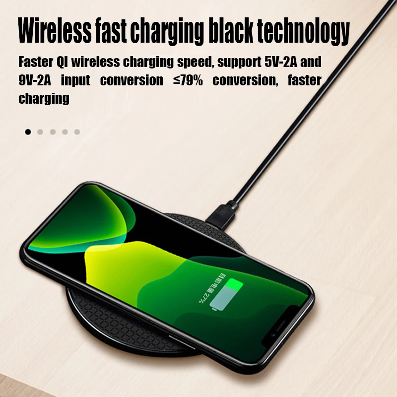 QI Wireless Fast Charger Ultra-Thin Metal Pad 15w Wireless Fast Charger 12v/2a 9v/2a 5v/2a 15w/10w/7.5w Iphone Wireless Charger