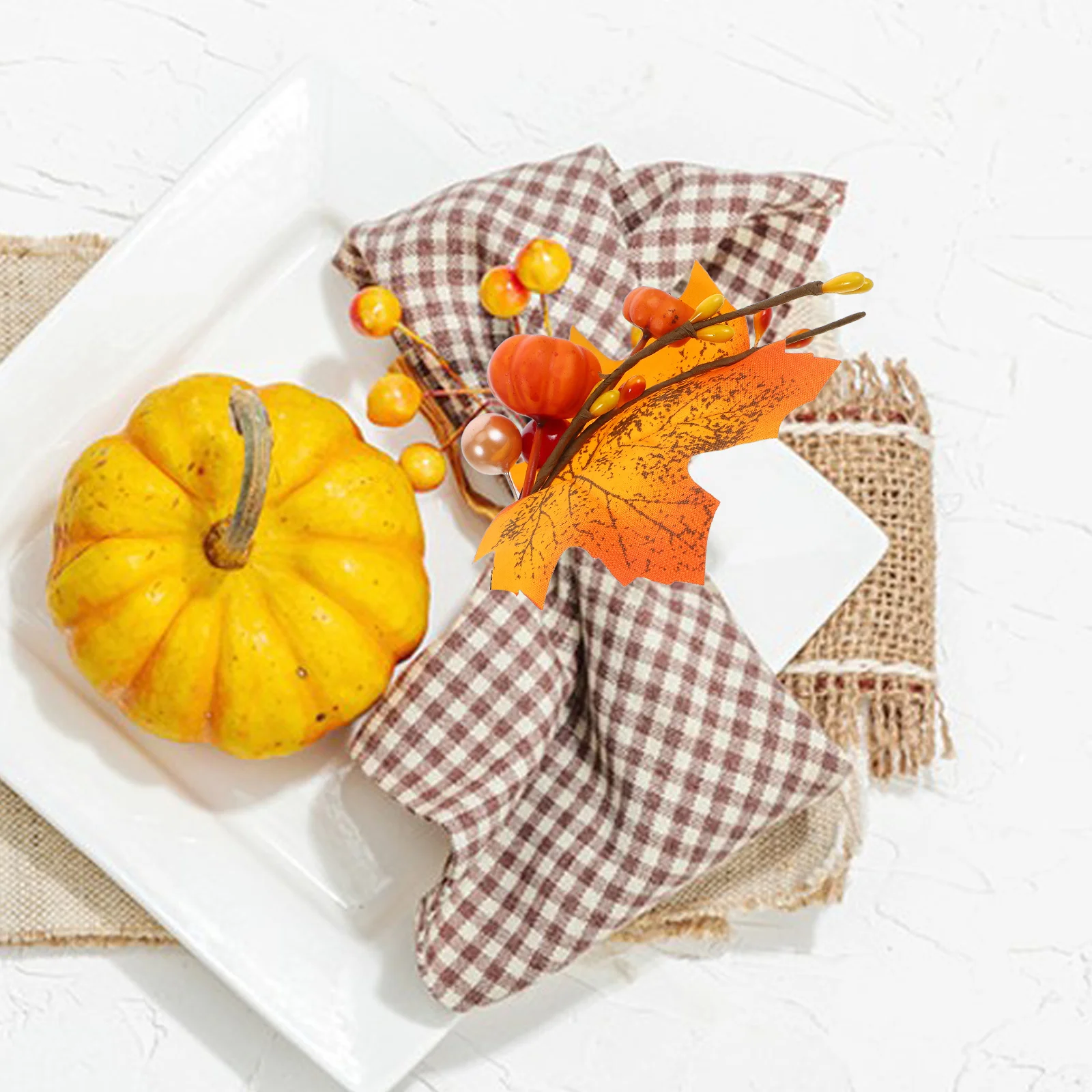 

2 Pcs Napkin Ring Leaves Rings Eucalyptus Fall Holder Silk Cloth for Table Festival Thanksgiving