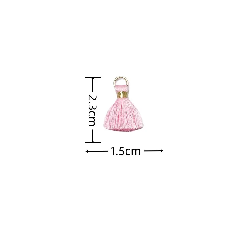 100pc Simple With a jump ring Cotton thread Small tassel pendant Earrings Drop charm Ear Studs tag DIY headdress findings