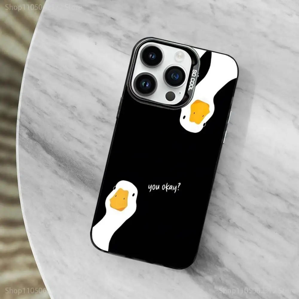 Jogo g-gooses d-duck capa de telefone quente para iphone 11,12,13,16,14,15, mini, pro,xs, max preto fosco capa à prova de choque