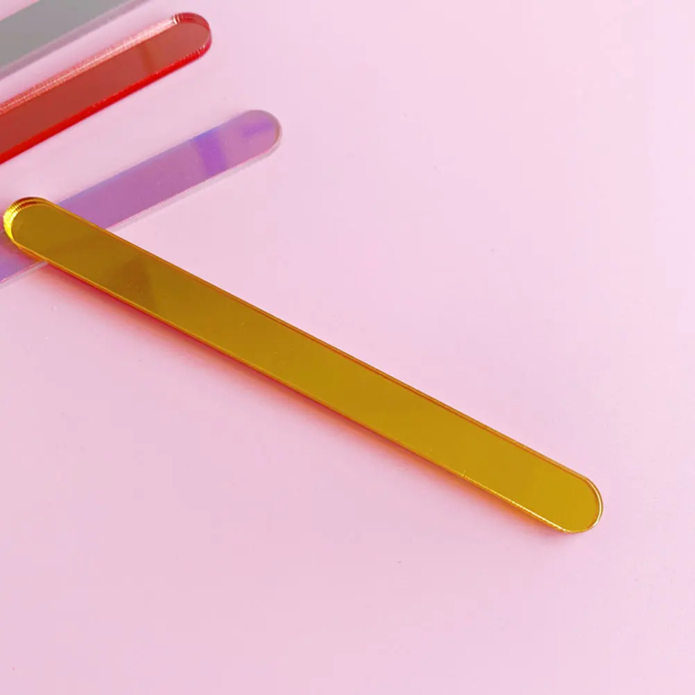 

30pcs Mirror Surface Popsicle Sticks Acrylic Crafting Prop DIY Ice Cream Materials Safe Reusable Practical Home Dessert Shop