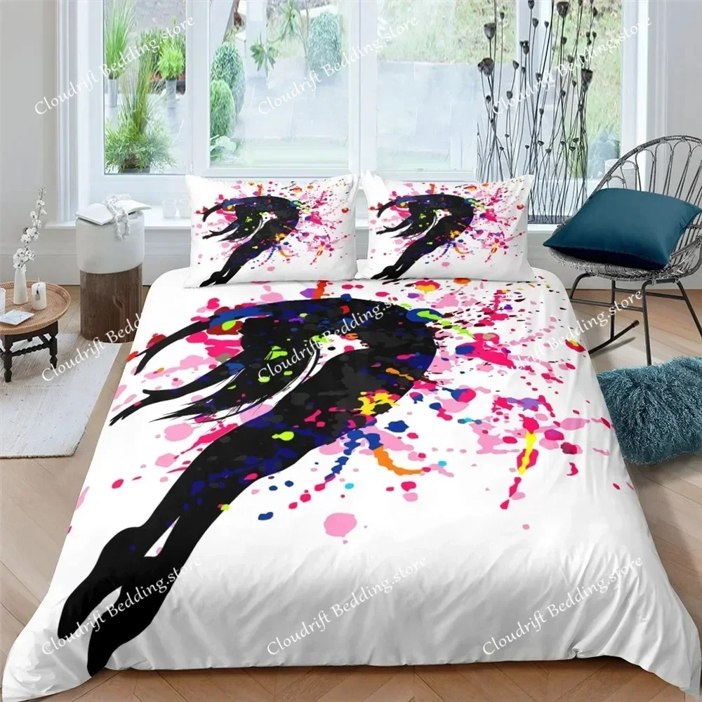 Romantic Style Duvet Cover Fairy Girl with Wings Pattern Bedding Set Women Couple Flying Butterflies Polyester Comforter Cover