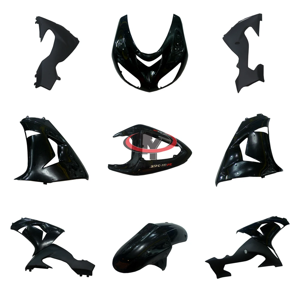 Motorcycle For ZX10R 2006 2007 ZX 10R Bodywork Fairing Pack left right tail behind Side panel Injection Bright black Side panel