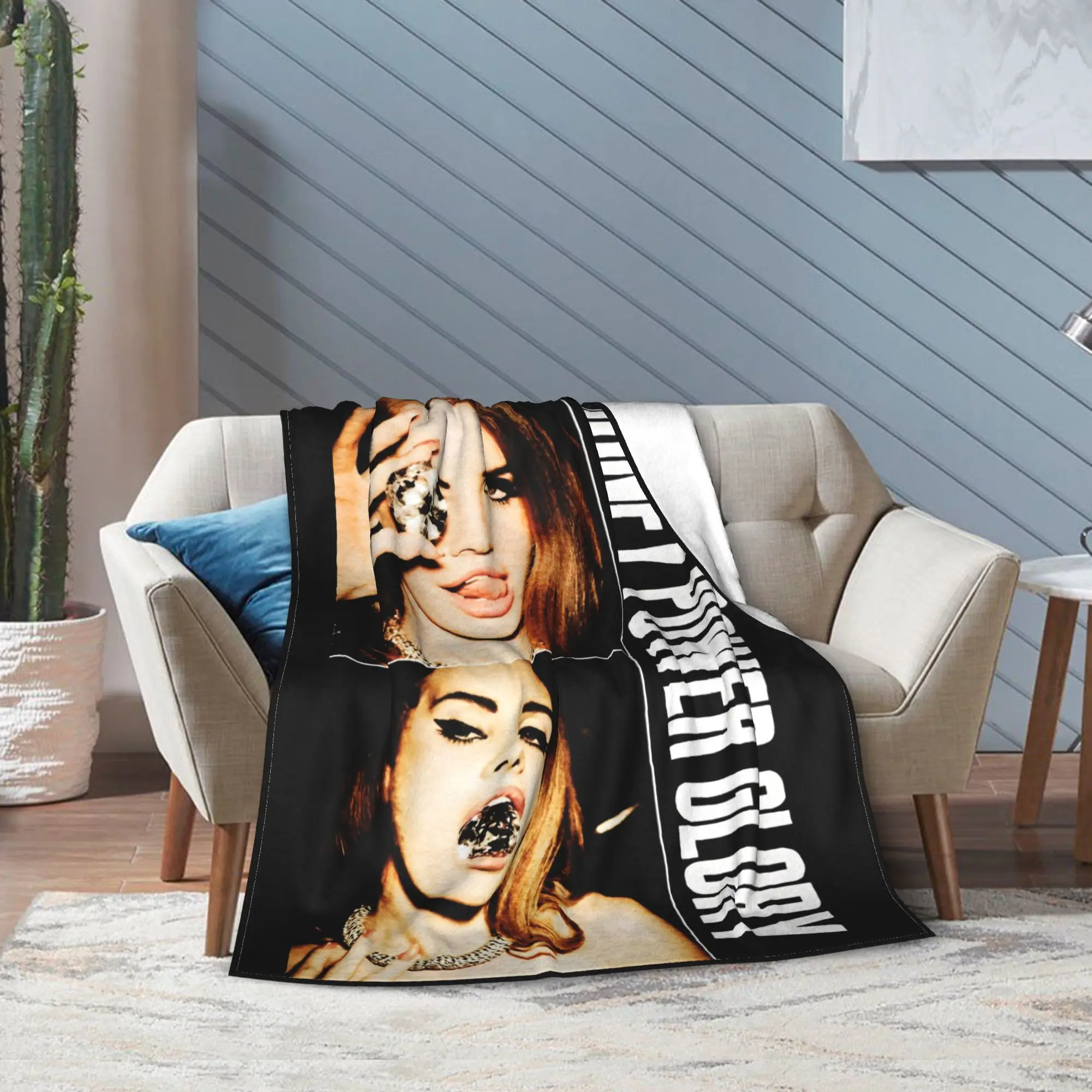 لانا ديل ري المغني غطاء بطانية الفانيلا ألبوم الموسيقى Ldr الإبحار فائقة النعومة رمي البطانيات الفراش الأريكة لحاف متعدد الوظائف #4