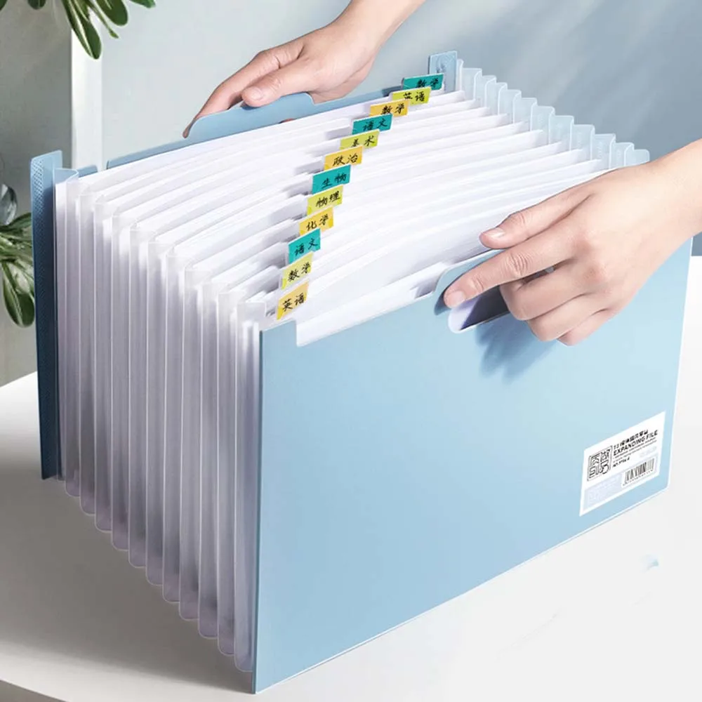 A4 Document Expanding File Bag, School Exam Paper Organizer Storage Bag
