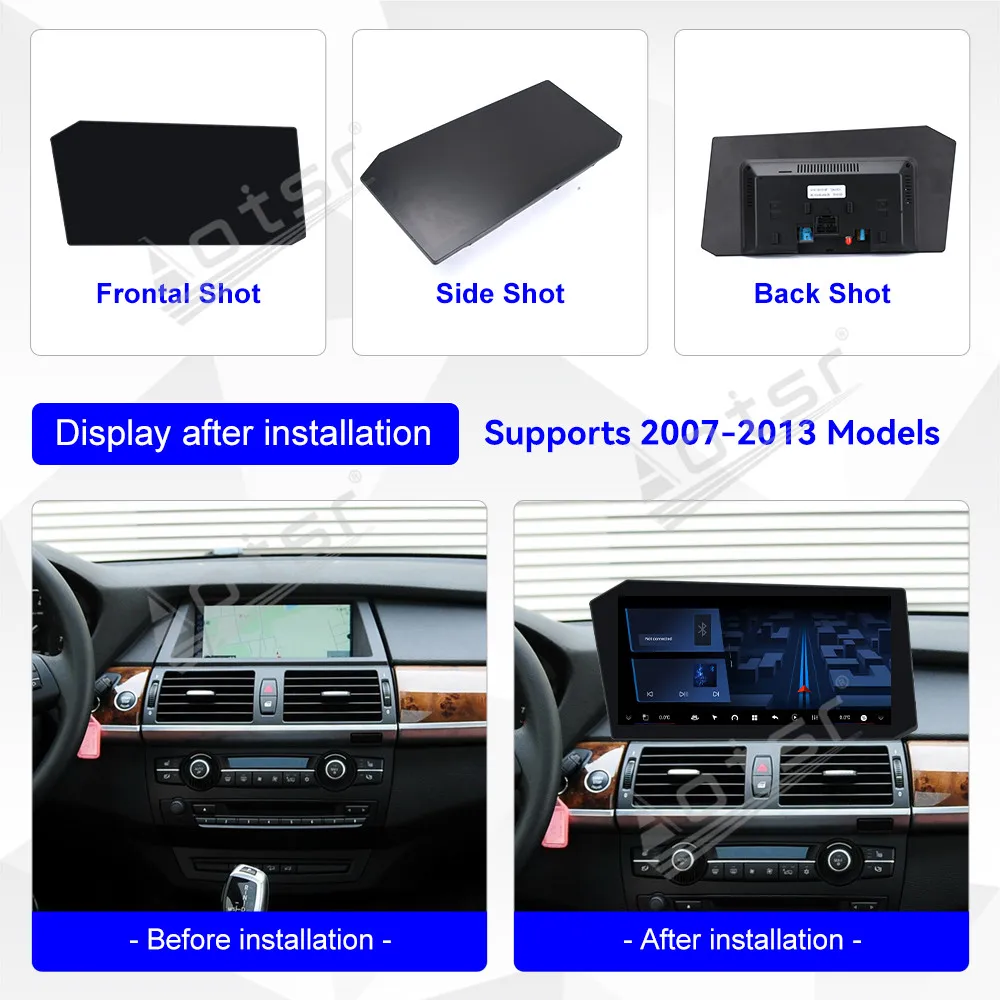 راديو سيارة أندرويد 12.9 بوصة رفيع للغاية لسيارات BMW X5/X6 2007-2013 ترقية 2026 نمط سيارة نظام تحديد المواقع والملاحة Carplay الوسائط المتعددة #5