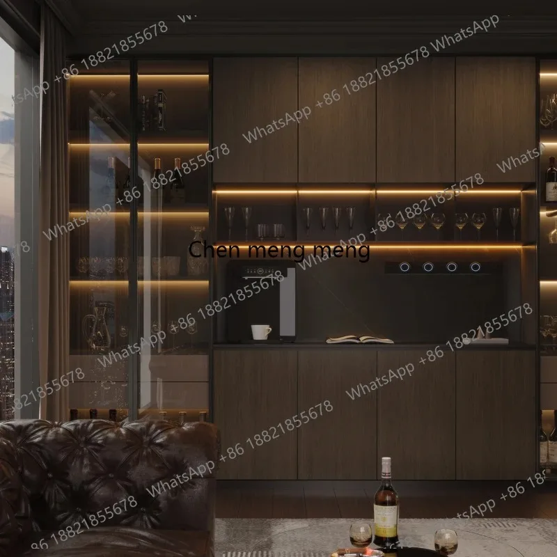 

K153 Luxury Wood Cabinets Storage House Container Organizer Living Room Cabinets Display Wine Bookcase Gabinete Trendy Furnitur