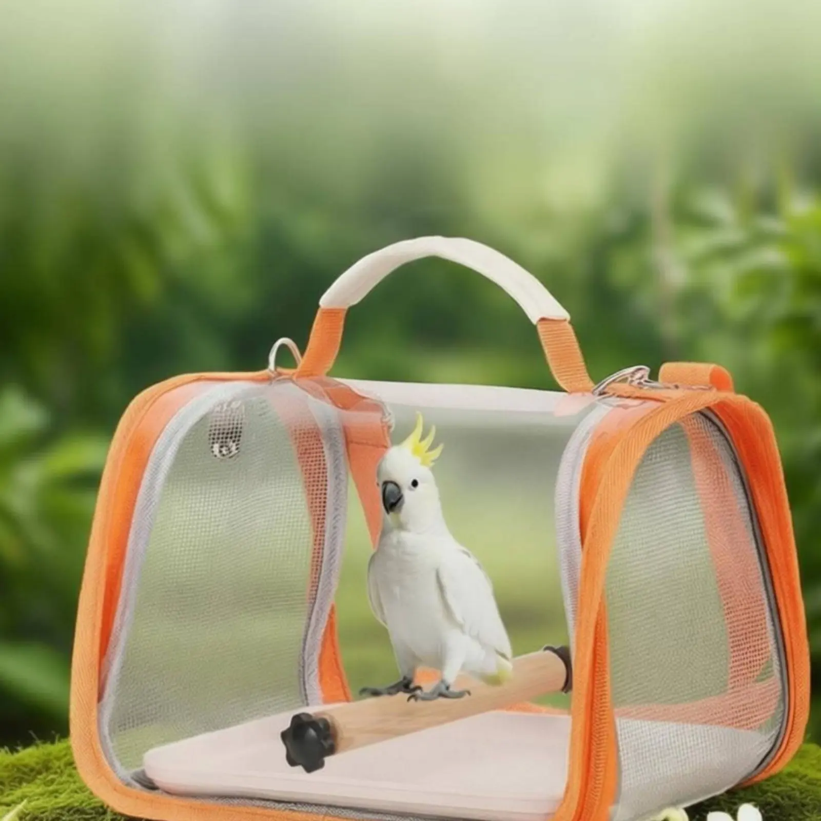Transparent Avian Carrier Bag Hands-Complimentary Portable Avian Outing Enclosure Crossbody Parrot Carrier Lightweight Cockatiel