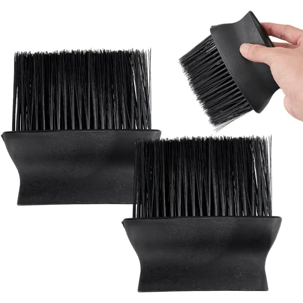 Cepillo de árbitro de 3 piezas, cepillo de placa de béisbol para el hogar, cepillo de limpieza de salida de aire de coche de plástico negro, cerdas suaves de nailon, cepillo para polvo, árbitro