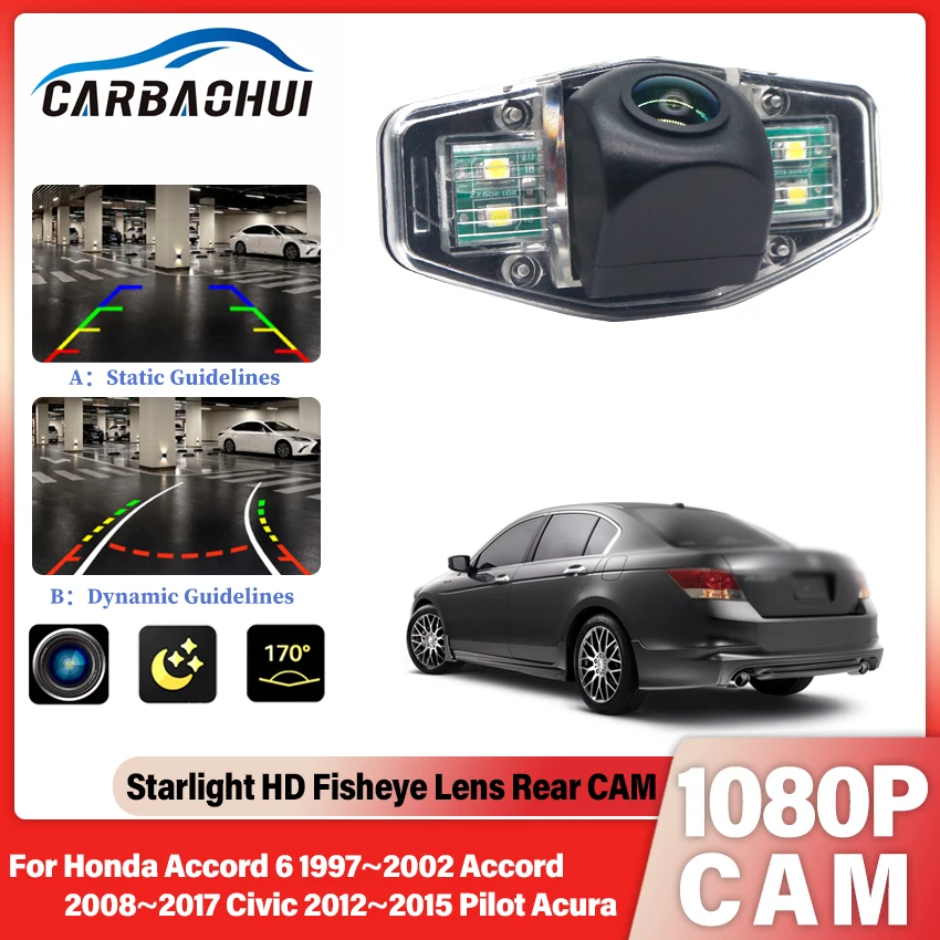 170 Degree HD 1080x720P Rear Camera For Honda Accord 6 1997~2002 Accord 2008~2017 Civic 2012~2015 Pilot Acura Parking Reverse