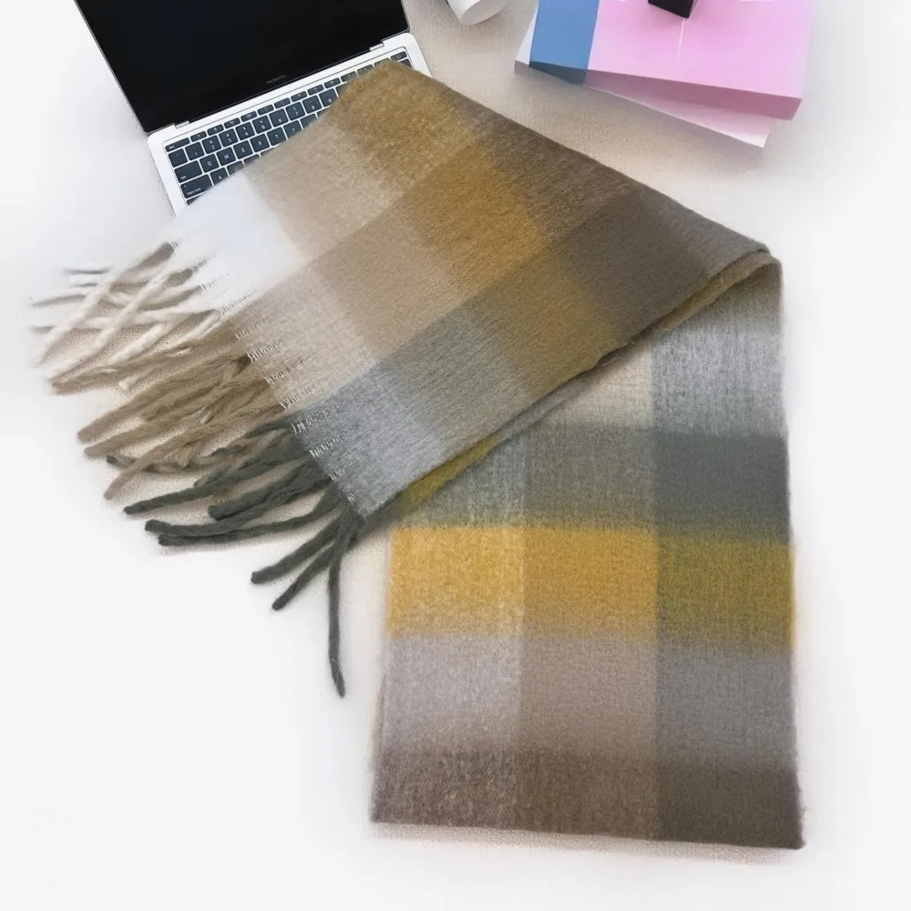 Neuer karierter Schal für Herbst und Winter, modischer warmer Schal, dicker Schal